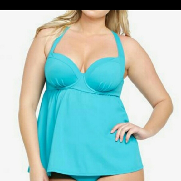 teal tankini top